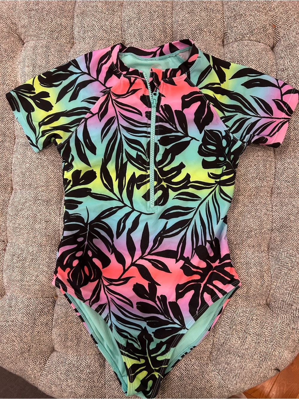 Girls size 10 zip up swimsuit
